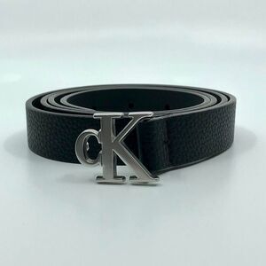 Women's Calvin Klein Women's Black Faux Leather Belt, 38–44 Inches, X7G9A493